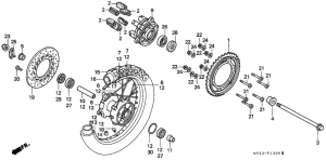 NX500 Rear wheel complete assy