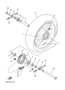 TZ250 Rear wheel complete assy