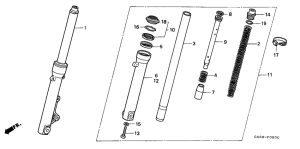 NSR75 Вилка передней оси