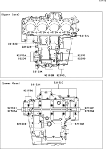 ZX1400 Болты крепления картера