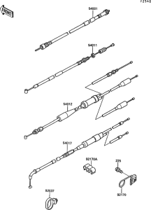 KR250 Тросы управления