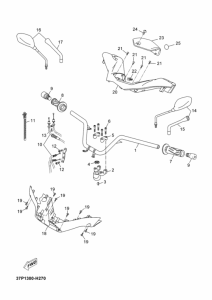YP125R Рулевой рычаг и кабель