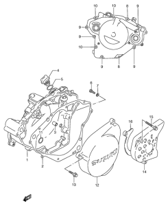 TS125 Crankcase cover ass`y  (v