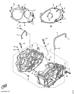 TT600R Картер двигателя