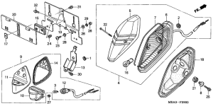 VTX1300S Taillight unit ass`y