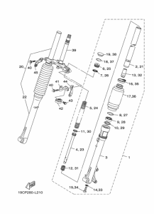 TTR125L Вилка передней оси