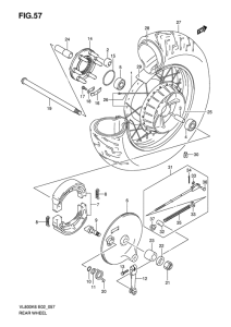 VL800 Rear wheel complete assy