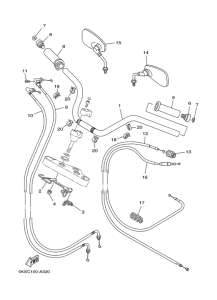 XVS1100A Steering handle. cable