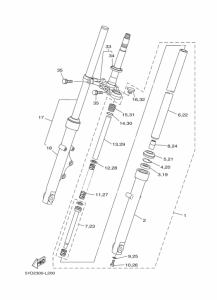 YBR125ED Вилка передней оси