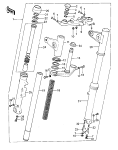 KZ400 Вилка передней оси