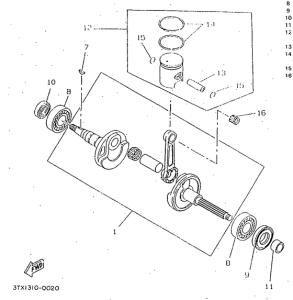 CW50 Коленчатый вал и поршни