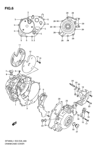SFV650 Crankcase cover ass`y  (v