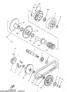 YP125 Сцепление