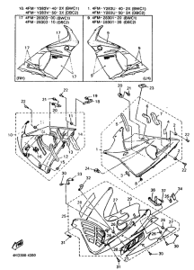 YZF750R Обтекатель 2