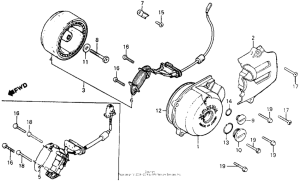 XR200 Left crankcase cover + alternator