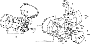 XL250 Left crankcase cover + alternator