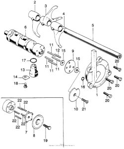 CB750 Gearshift fork + drum