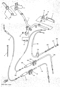 YN50R Steering handle. cable