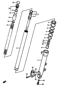 GSX-750 Front lh damper