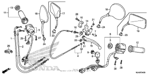 VT750C2B Handle lever + switch + cable