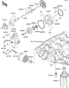 ZX600 Масляный насос и фильтр
