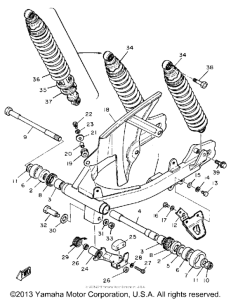 TT500H Rear arm-suspension