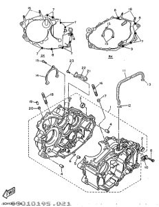 TT600R Картер двигателя