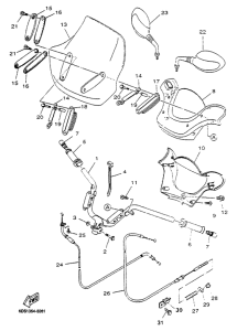 YP125 Manillar y cables