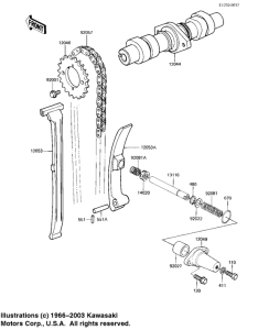 EX305 Camshaft / chain / tensioner