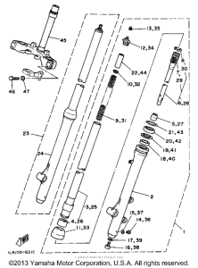 YZ80W (Motocross) Передняя вилка