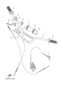 TTR90V Steering handle & cable