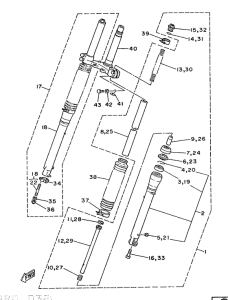 DT125MX Передняя вилка