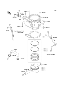 KL650 Цилиндр и поршни