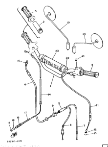 DT50MX Steering handle. cable