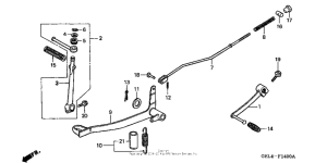 XR50R Brake pedal + kick starter arm