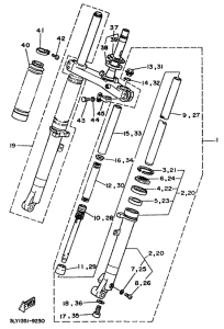 TW200E Передняя вилка