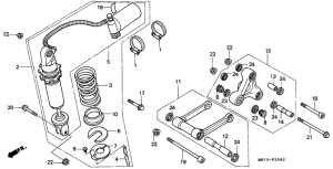 VFR750R Rear cushion