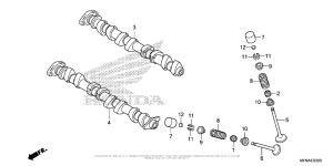 CB1000R Распределительный вал и клапана