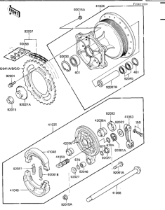  Rear hub / brake / chain