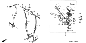 CB450S Передний главный тормозной цилиндр