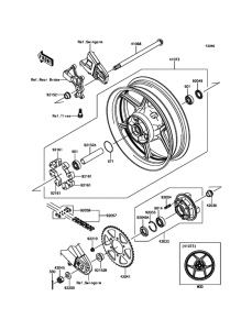 KLE650 Задняя ступица колеса