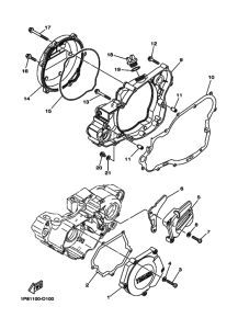 YZ250 YZ250W1 Crankcase cover ass`y  (v