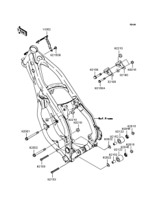 KX125 Рама ,крепежные детали