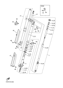 WR400F Передняя вилка