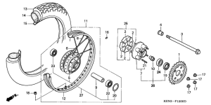 CMX250C Rear wheel complete assy