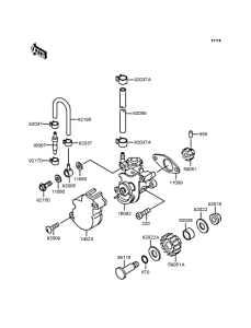 KDX125 Масляный насос и фильтр