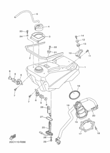 WR450F Топливный бак