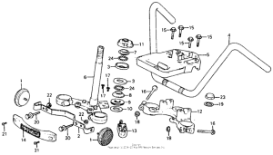 CM185 Handlebar + stem + top bridge