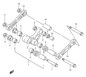 RM250 Втулки заднего рычага