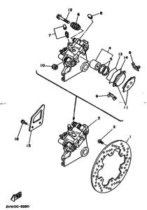 YZ250 YZ250U Задний суппорт